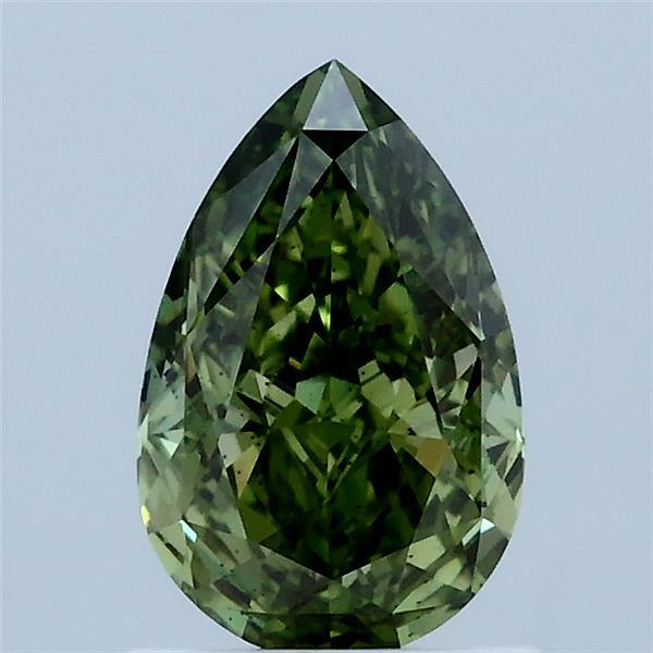 1.19 Carat Pear Shaped, Ideal Cut, FANCY VIVID GREEN Color, VS2 Clarity, IGI Certified Lab Grown Diamond