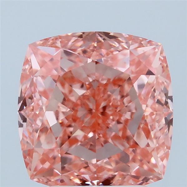 3.66 Carat Cushion Shaped, Ideal Cut, FANCY VIVID PINK Color, VS1 Clarity, IGI Certified Lab Grown Diamond