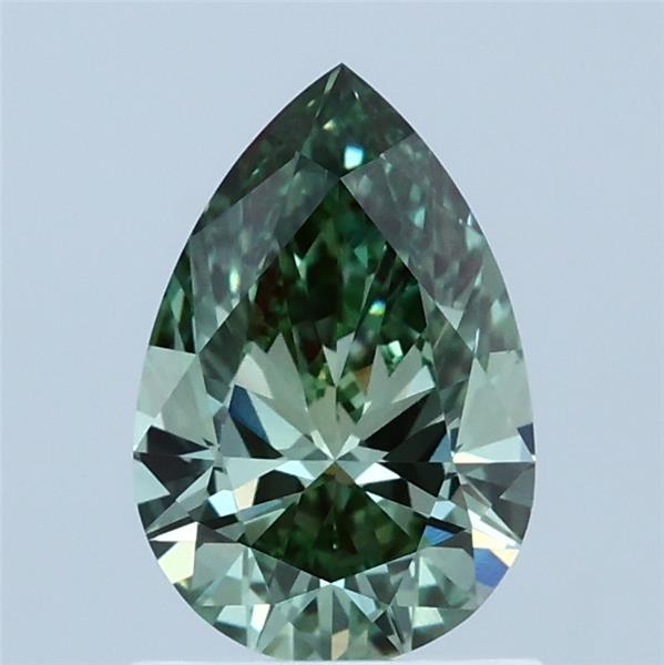1.01 Carat Pear Shaped, Ideal Cut, FANCY VIVID GREEN Color, VS1 Clarity, IGI Certified Lab Grown Diamond