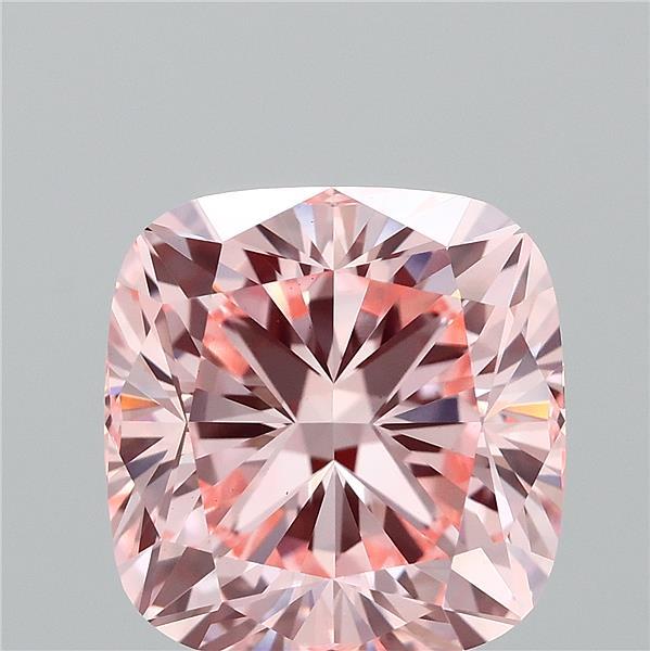 3.03 Carat Cushion Shaped, Ideal Cut, FANCY INTENSE PINK Color, VS1 Clarity, IGI Certified Lab Grown Diamond