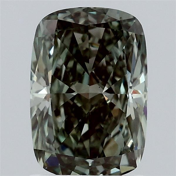 1.76 Carat Cushion Shaped, Excellent Cut, FANCY VIVID GREEN Color, VS1 Clarity, IGI Certified Lab Grown Diamond