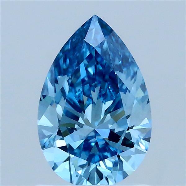 1.04 Carat Pear Shaped, Ideal Cut, FANCY VIVID BLUE Color, VVS2 Clarity, IGI Certified Lab Grown Diamond