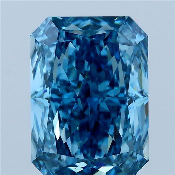 4.10 Carat Radiant Shaped, Ideal Cut, FANCY VIVID BLUE Color, VS2 Clarity, IGI Certified Lab Grown Diamond