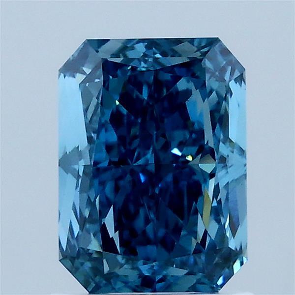1.50 Carat Radiant Shaped, Ideal Cut, FANCY VIVID BLUE Color, VS1 Clarity, IGI Certified Lab Grown Diamond