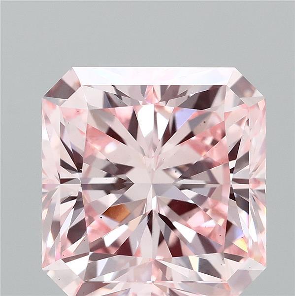 2.89 Carat Radiant Shaped, Ideal Cut, FANCY INTENSE PINK Color, VS1 Clarity, IGI Certified Lab Grown Diamond