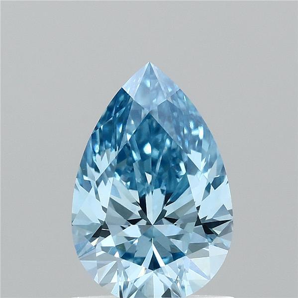 1.00 Carat Pear Shaped, Ideal Cut, FANCY VIVID BLUE Color, VS1 Clarity, IGI Certified Lab Grown Diamond