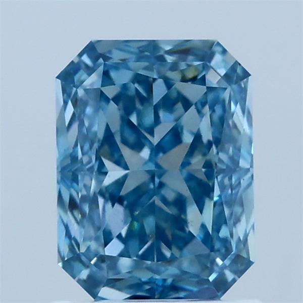 1.51 Carat Radiant Shaped, Ideal Cut, FANCY VIVID BLUE Color, VS1 Clarity, IGI Certified Lab Grown Diamond