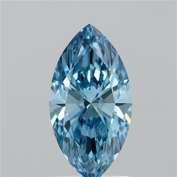 1.51 Carat Marquise Shaped, Ideal Cut, FANCY VIVID BLUE Color, VVS2 Clarity, IGI Certified Lab Grown Diamond