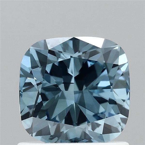 1.02 Carat Cushion Shaped, Ideal Cut, FANCY VIVID BLUE Color, SI1 Clarity, IGI Certified Lab Grown Diamond