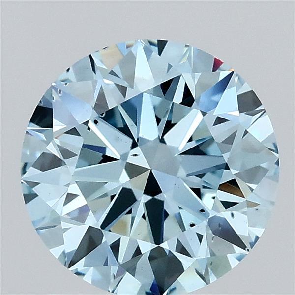 1.56 Carat Round Shaped, Ideal Cut, FANCY VIVID BLUE Color, SI1 Clarity, IGI Certified Lab Grown Diamond