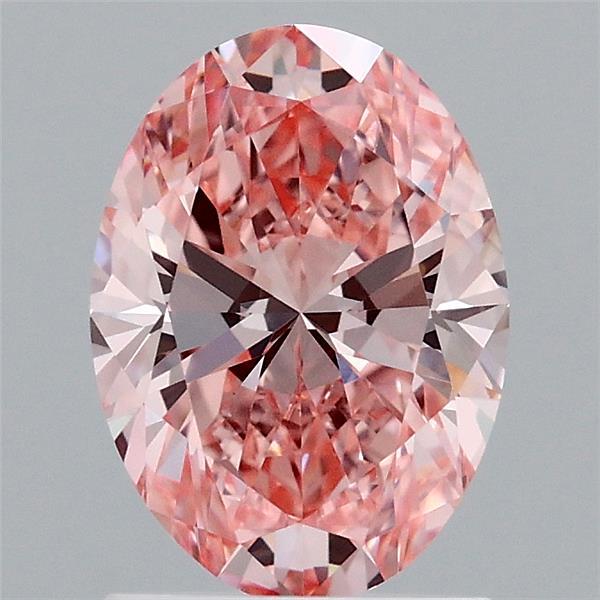 1.50 Carat Oval Shaped, Ideal Cut, FANCY VIVID PINK Color, VVS2 Clarity, IGI Certified Lab Grown Diamond