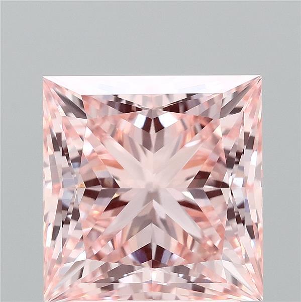 2.76 Carat Princess Shaped, Ideal Cut, FANCY VIVID PINK Color, VVS2 Clarity, IGI Certified Lab Grown Diamond