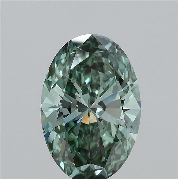 2.56 Carat Oval Shaped, Ideal Cut, FANCY VIVID GREEN Color, VS1 Clarity, IGI Certified Lab Grown Diamond