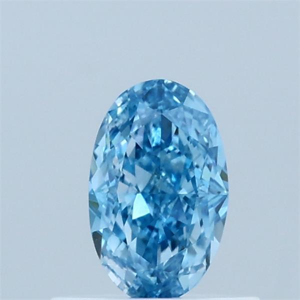 0.49 Carat Oval Shaped, Excellent Cut, FANCY VIVID BLUE Color, VVS2 Clarity, IGI Certified Lab Grown Diamond