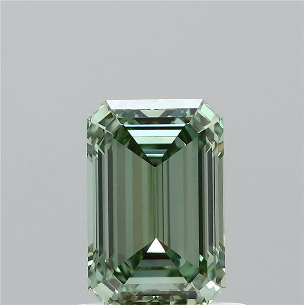 1.05 Carat Emerald Shaped, Ideal Cut, FANCY VIVID GREEN Color, VVS2 Clarity, IGI Certified Lab Grown Diamond