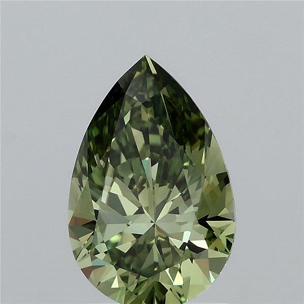 1.51 Carat Pear Shaped, Ideal Cut, FANCY VIVID GREEN Color, VVS2 Clarity, IGI Certified Lab Grown Diamond