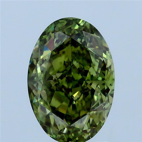 2.61 Carat Oval Shaped, Very Good Cut, FANCY VIVID GREEN Color, VS1 Clarity, IGI Certified Lab Grown Diamond