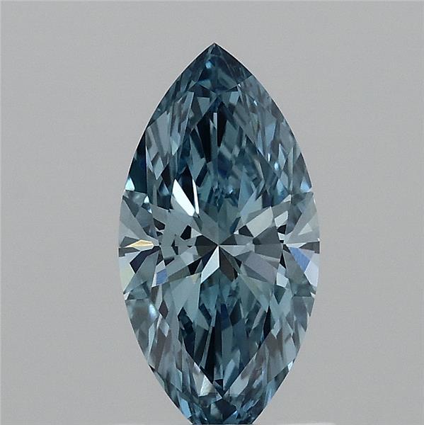 1.02 Carat Marquise Shaped, Ideal Cut, FANCY VIVID BLUE Color, VVS2 Clarity, IGI Certified Lab Grown Diamond