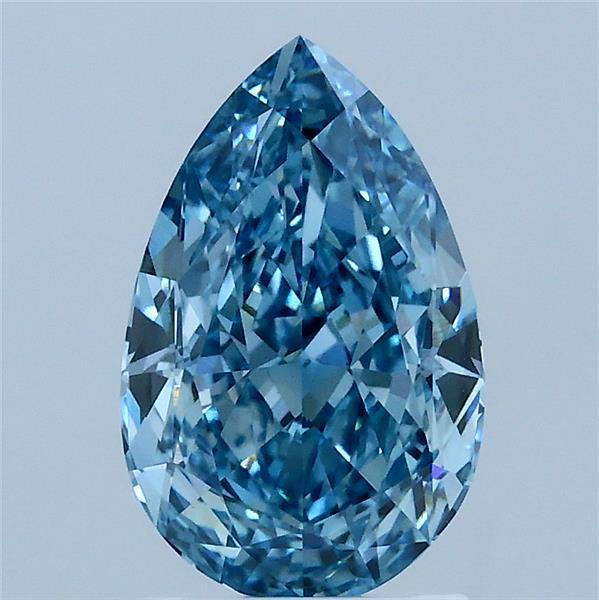 2.00 Carat Pear Shaped, Ideal Cut, FANCY VIVID BLUE Color, VS1 Clarity, IGI Certified Lab Grown Diamond