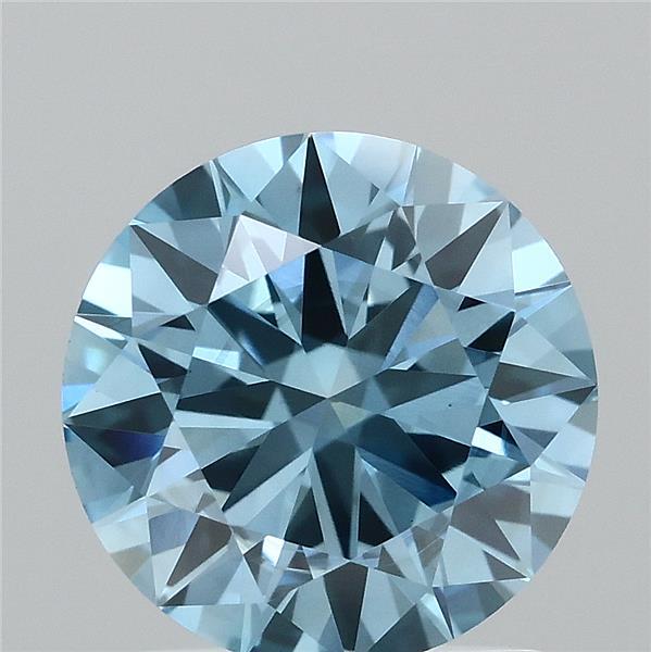 1.50 Carat Round Shaped, Excellent Cut, FANCY VIVID BLUE Color, VS1 Clarity, IGI Certified Lab Grown Diamond