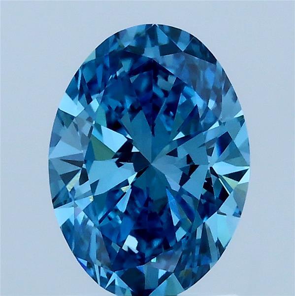 1.50 Carat Oval Shaped, Ideal Cut, FANCY VIVID BLUE Color, VVS2 Clarity, IGI Certified Lab Grown Diamond