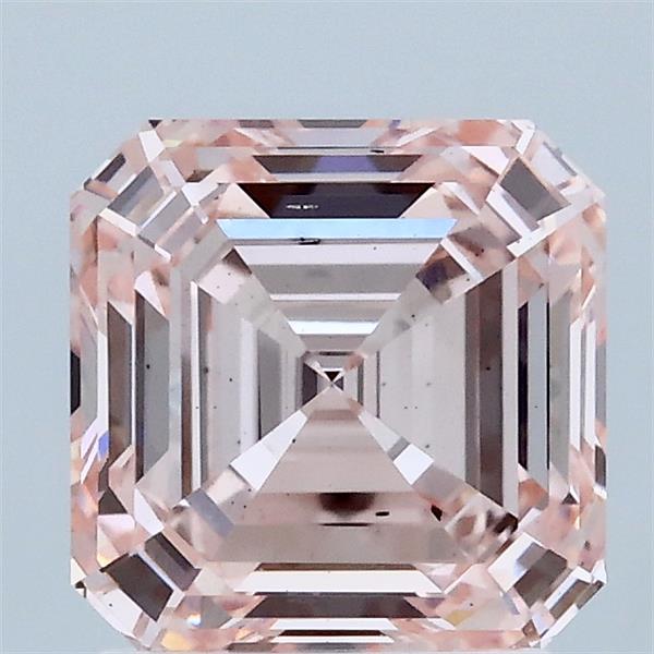 2.03 Carat Asscher Shaped, Ideal Cut, FANCY INTENSE PINK Color, SI1 Clarity, IGI Certified Lab Grown Diamond
