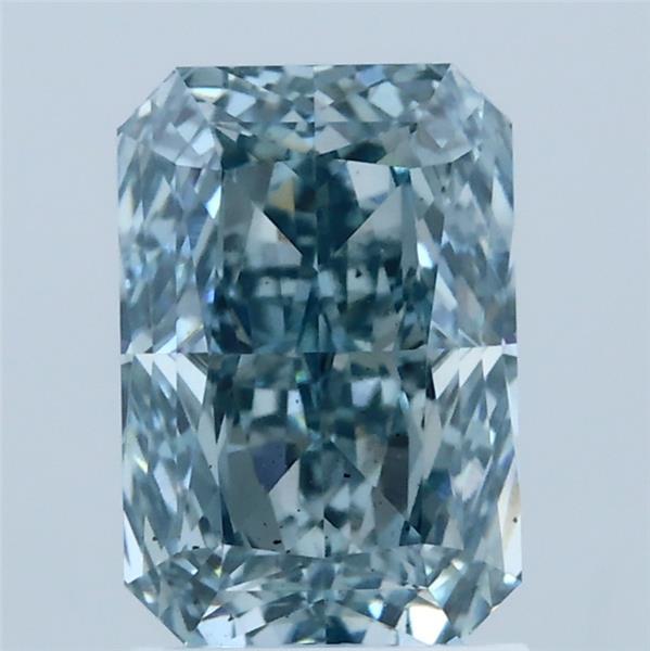 2.02 Carat Radiant Shaped, Very Good Cut, FANCY VIVID BLUE Color, SI1 Clarity, IGI Certified Lab Grown Diamond