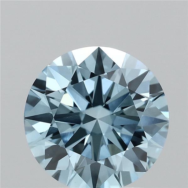 2.17 Carat Round Shaped, Ideal Cut, FANCY VIVID BLUE Color, VS1 Clarity, IGI Certified Lab Grown Diamond