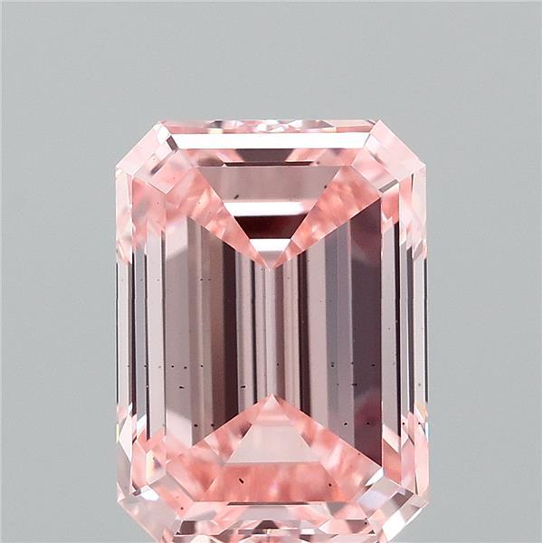 2.00 Carat Emerald Shaped, Excellent Cut, FANCY INTENSE PINK Color, VS2 Clarity, IGI Certified Lab Grown Diamond