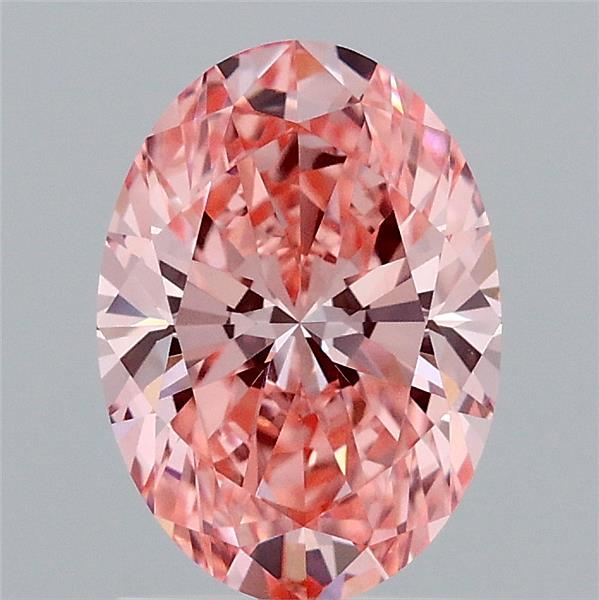 1.52 Carat Oval Shaped, Ideal Cut, FANCY VIVID PINK Color, VVS2 Clarity, IGI Certified Lab Grown Diamond