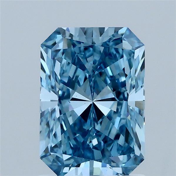 1.51 Carat Radiant Shaped, Ideal Cut, FANCY VIVID BLUE Color, VS1 Clarity, IGI Certified Lab Grown Diamond