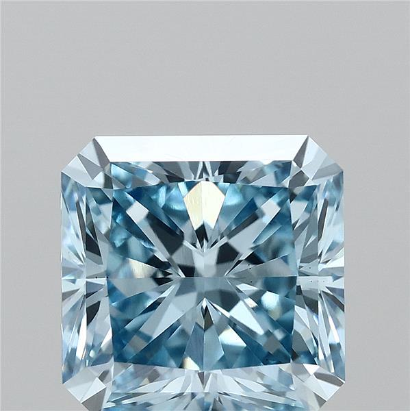 2.04 Carat Radiant Shaped, Ideal Cut, FANCY VIVID BLUE Color, VS1 Clarity, IGI Certified Lab Grown Diamond