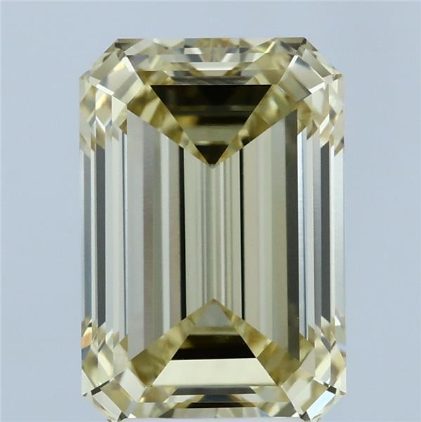4.09 Carat Emerald Shaped, Ideal Cut, FANCY YELLOW Color, VVS2 Clarity, IGI Certified Lab Grown Diamond