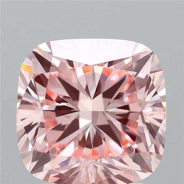 3.05 Carat Cushion Shaped, Ideal Cut, FANCY INTENSE PINK Color, VVS2 Clarity, IGI Certified Lab Grown Diamond