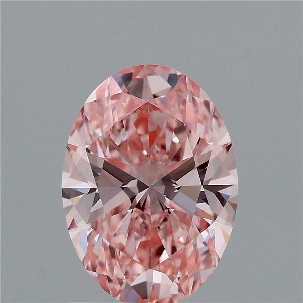 1.34 Carat Oval Shaped, Ideal Cut, FANCY VIVID PINK Color, VVS2 Clarity, IGI Certified Lab Grown Diamond