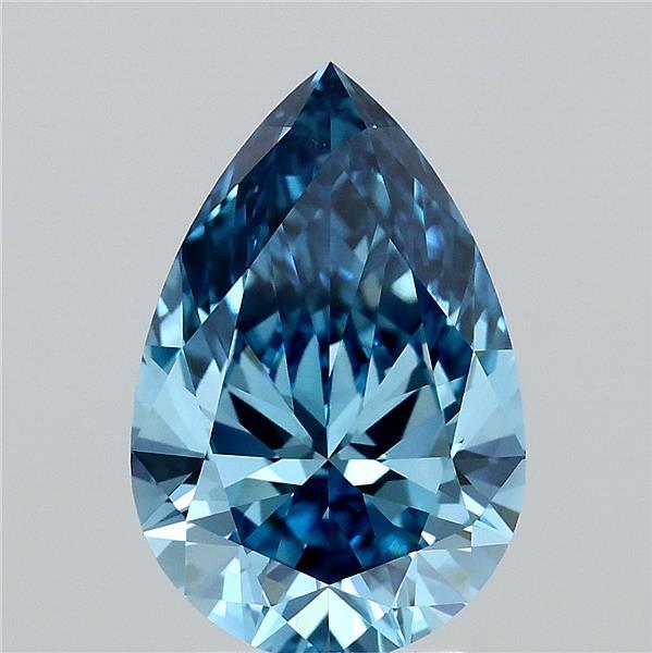 3.04 Carat Pear Shaped, Ideal Cut, FANCY VIVID BLUE Color, VVS1 Clarity, IGI Certified Lab Grown Diamond