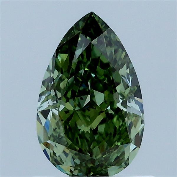 1.03 Carat Pear Shaped, Excellent Cut, FANCY VIVID GREEN Color, VS2 Clarity, IGI Certified Lab Grown Diamond