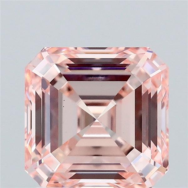 2.06 Carat Asscher Shaped, Ideal Cut, FANCY INTENSE PINK Color, VS1 Clarity, IGI Certified Lab Grown Diamond