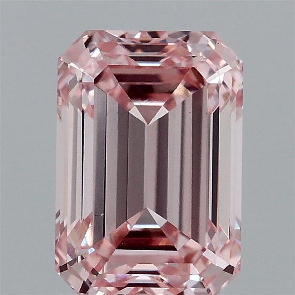 2.02 Carat Emerald Shaped, Ideal Cut, FANCY INTENSE PINK Color, VS1 Clarity, IGI Certified Lab Grown Diamond