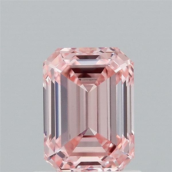 1.10 Carat Emerald Shaped, Ideal Cut, FANCY INTENSE PINK Color, VVS2 Clarity, IGI Certified Lab Grown Diamond