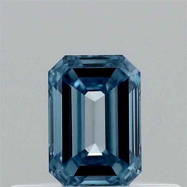 0.31 Carat Emerald Shaped, Excellent Cut, FANCY VIVID BLUE Color, VVS2 Clarity, IGI Certified Lab Grown Diamond