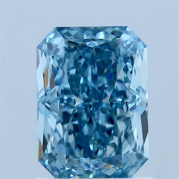 1.54 Carat Radiant Shaped, Excellent Cut, FANCY VIVID BLUE Color, VS1 Clarity, IGI Certified Lab Grown Diamond