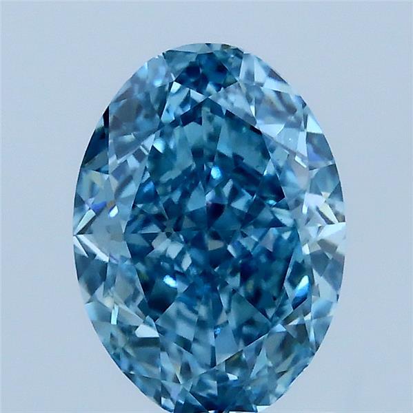 2.03 Carat Oval Shaped, Excellent Cut, FANCY VIVID BLUE Color, VVS2 Clarity, IGI Certified Lab Grown Diamond