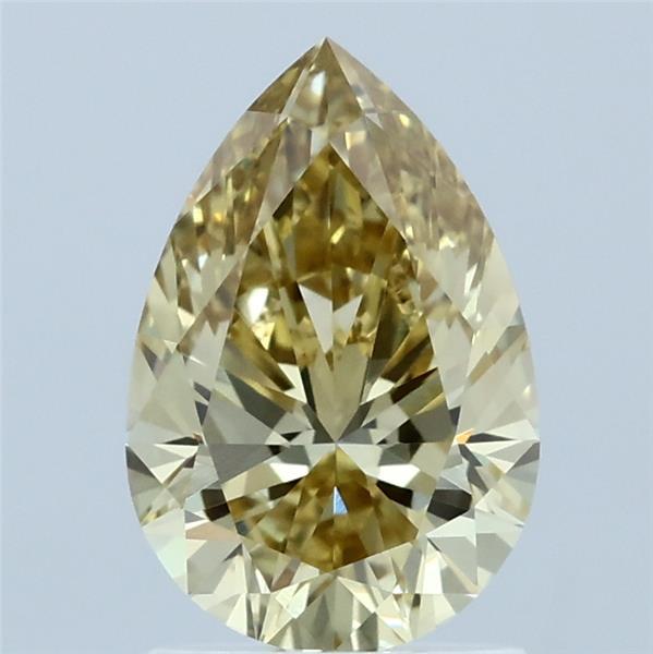 1.51 Carat Pear Shaped, Ideal Cut, FANCY INTENSE YELLOW Color, VVS2 Clarity, IGI Certified Lab Grown Diamond