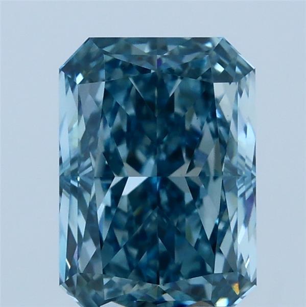 2.21 Carat Radiant Shaped, Ideal Cut, FANCY VIVID BLUE Color, VS1 Clarity, IGI Certified Lab Grown Diamond