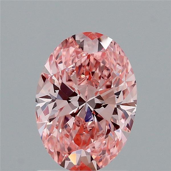 1.48 Carat Oval Shaped, Ideal Cut, FANCY VIVID PINK Color, VVS2 Clarity, IGI Certified Lab Grown Diamond