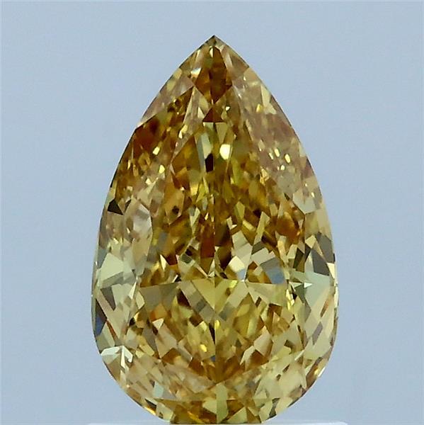 1.21 Carat Pear Shaped, Ideal Cut, FANCY INTENSE YELLOW Color, VVS2 Clarity, IGI Certified Lab Grown Diamond