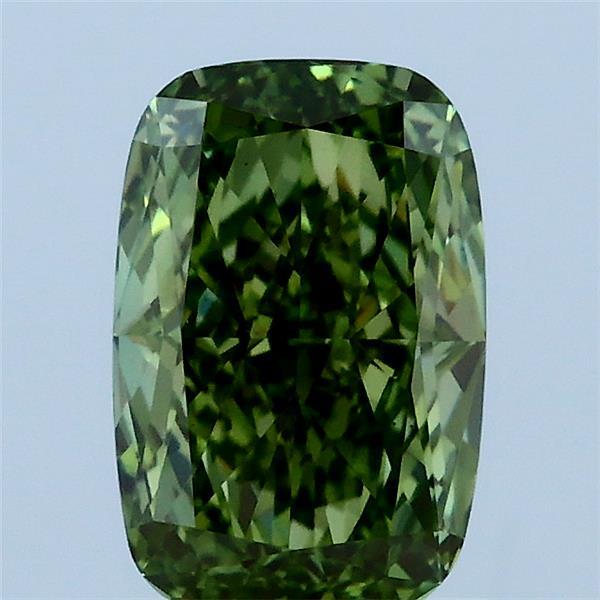 1.71 Carat Cushion Shaped, Ideal Cut, FANCY VIVID GREEN Color, VS1 Clarity, IGI Certified Lab Grown Diamond