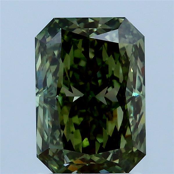 2.08 Carat Radiant Shaped, Excellent Cut, FANCY VIVID GREEN Color, VS1 Clarity, IGI Certified Lab Grown Diamond