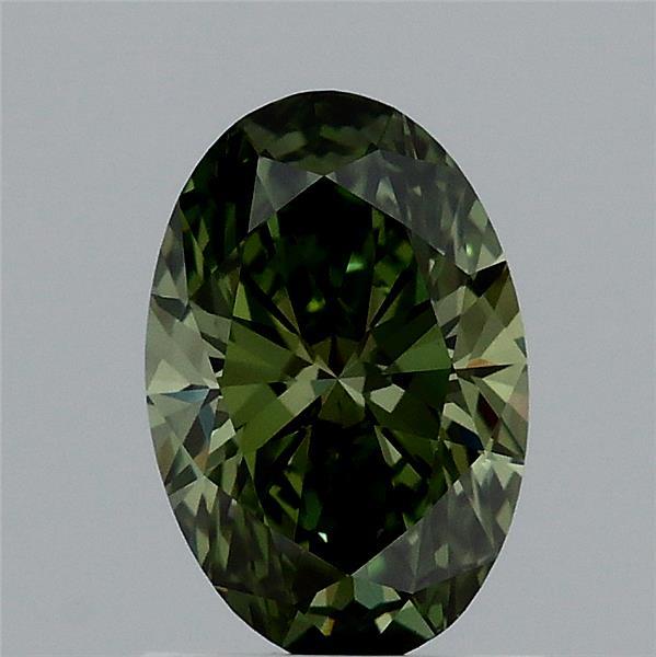 1.07 Carat Oval Shaped, Ideal Cut, FANCY VIVID GREEN Color, VVS2 Clarity, IGI Certified Lab Grown Diamond